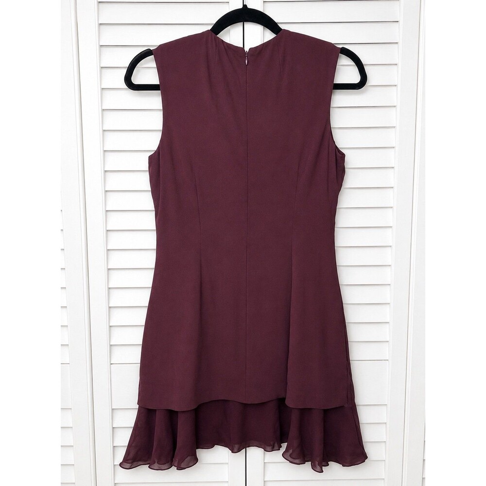 Theory Plum Sleeveless Ruffle Hem Dress Size 0